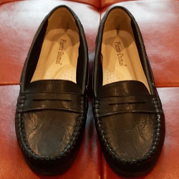 Pierre Dumas Shoes - Pierre Dumas Black Slip On Loafers Size 8 #1694